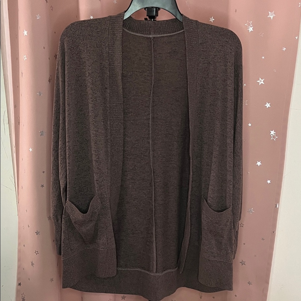 American Eagle Brown/Purple-ish Open-Front Cardigan w/ Pockets